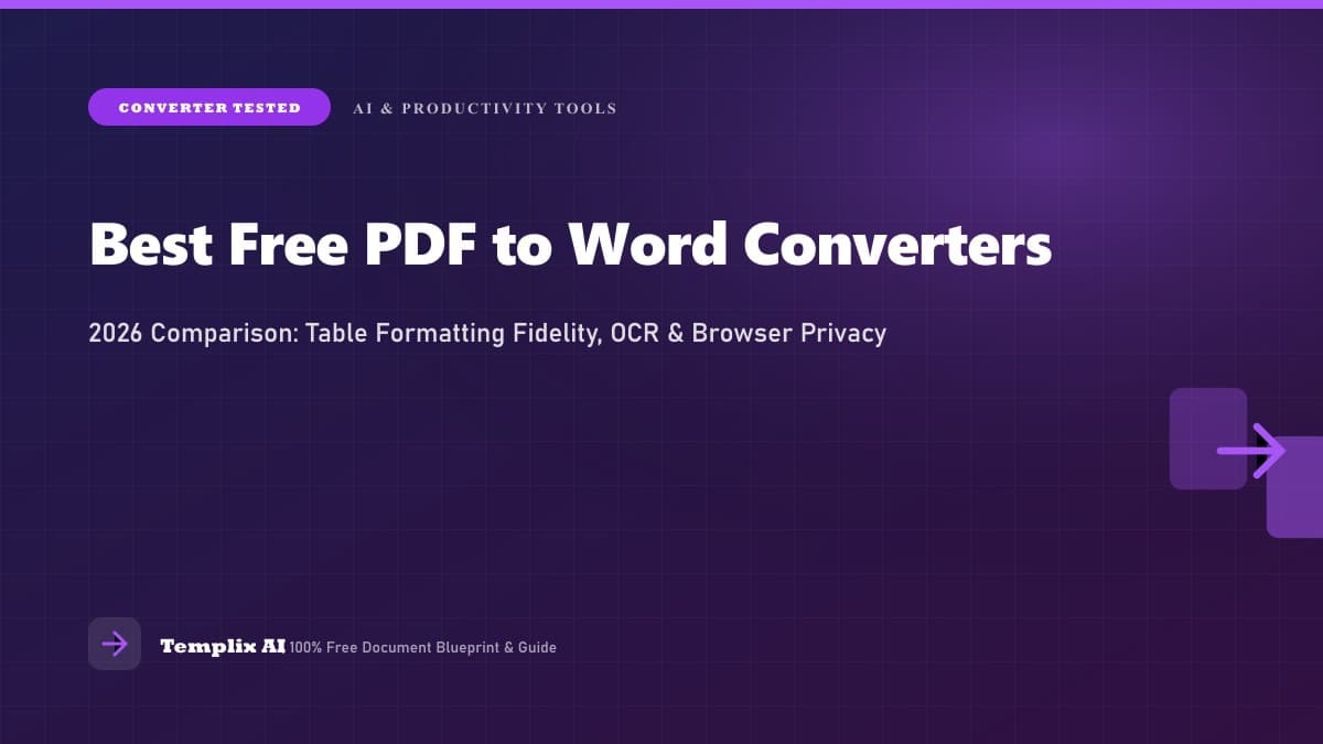 Best Free PDF to Word Converters in 2026 (Tested) — Templix AI guide Best Free PDF to Word Converters in 2026 (Tested) — Templix AI guide