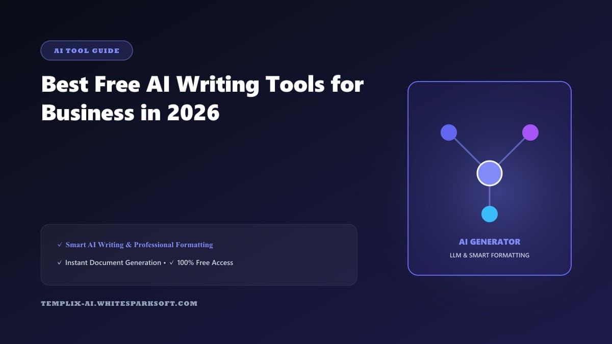 Best Free AI Writing Tools for Business in 2026 — Templix AI guide Best Free AI Writing Tools for Business in 2026 — Templix AI guide