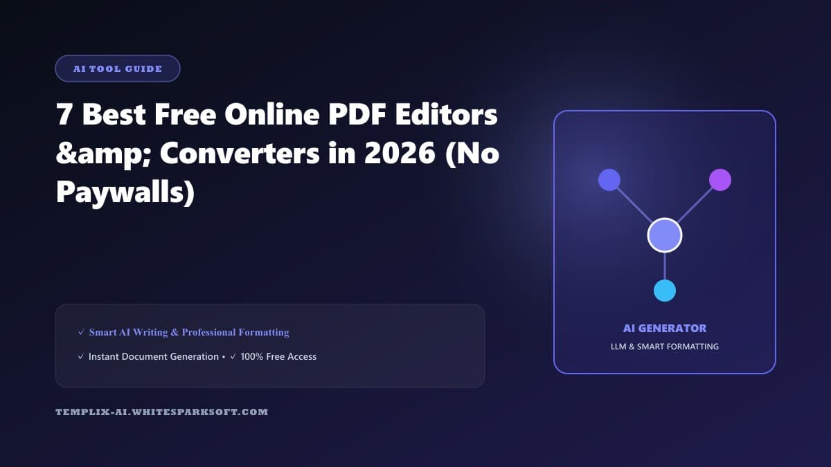 7 Best Free Online PDF Editors & Converters in 2026 (No Paywalls) — Templix AI guide 7 Best Free Online PDF Editors & Converters in 2026 (No Paywalls) — Templix AI guide