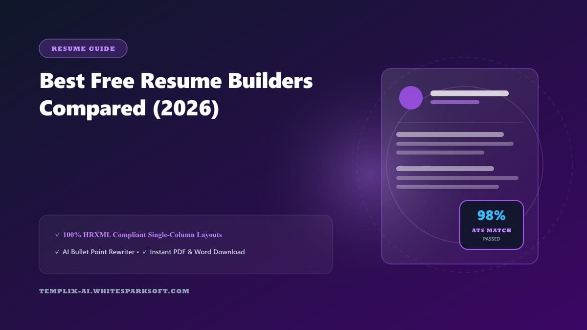 Best Free Resume Builders Compared (2026) — Templix AI guide Best Free Resume Builders Compared (2026) — Templix AI guide