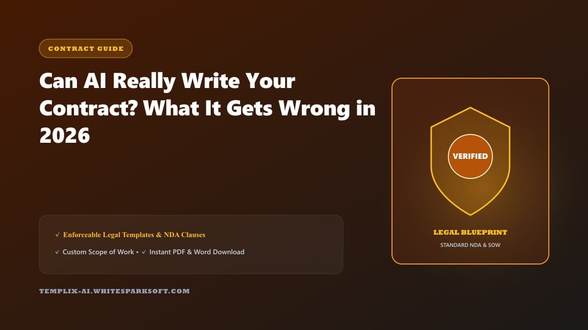 Can AI Really Write Your Contract? What It Gets Wrong in 2026 — Templix AI guide Can AI Really Write Your Contract? What It Gets Wrong in 2026 — Templix AI guide