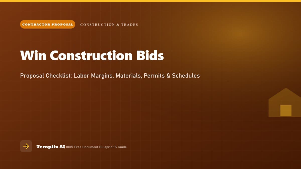 How to Win Construction Bids: A Proposal Checklist for Contractors — Templix AI guide How to Win Construction Bids: A Proposal Checklist for Contractors — Templix AI guide