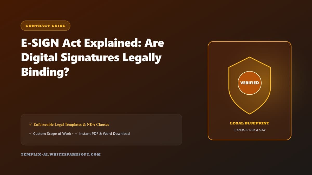 E-SIGN Act Explained: Are Digital Signatures Legally Binding? — Templix AI guide E-SIGN Act Explained: Are Digital Signatures Legally Binding? — Templix AI guide
