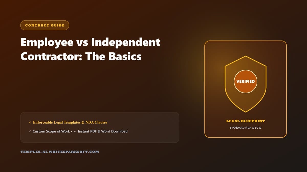 Employee vs Independent Contractor: The Basics — Templix AI guide Employee vs Independent Contractor: The Basics — Templix AI guide