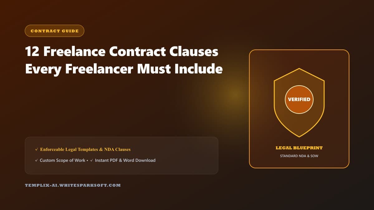 12 Freelance Contract Clauses Every Freelancer Must Include — Templix AI guide 12 Freelance Contract Clauses Every Freelancer Must Include — Templix AI guide