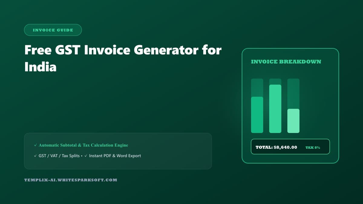 Free GST Invoice Generator for India — Templix AI guide Free GST Invoice Generator for India — Templix AI guide
