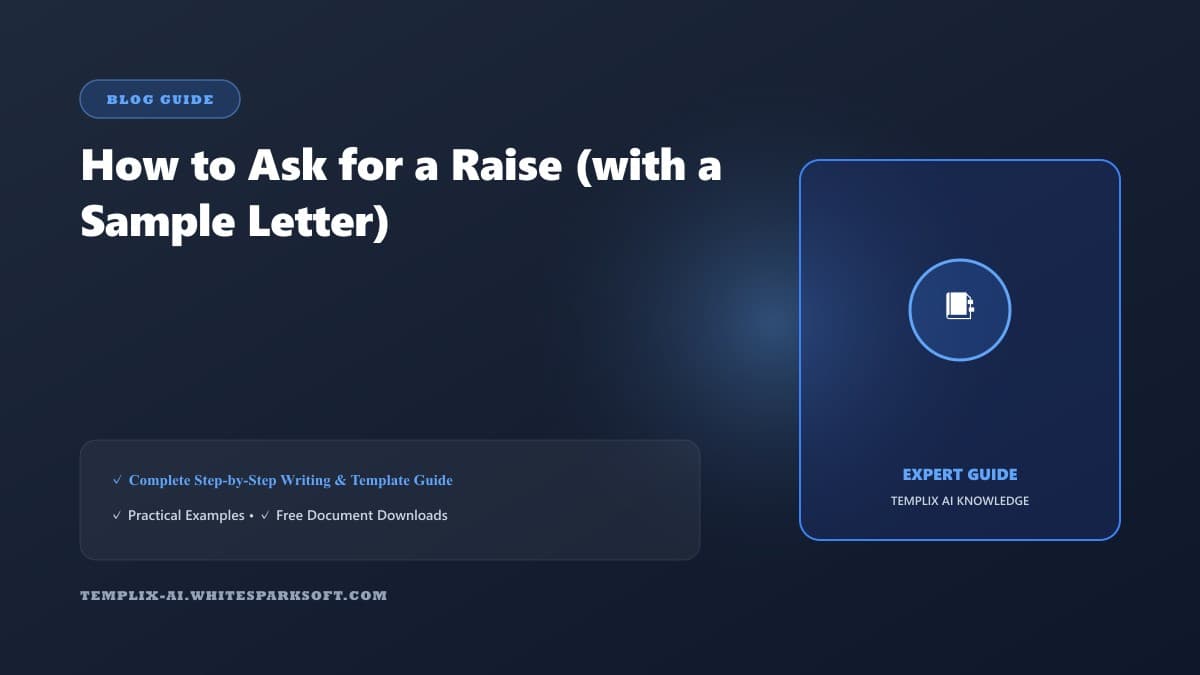 How to Ask for a Raise (with a Sample Letter) — Templix AI guide How to Ask for a Raise (with a Sample Letter) — Templix AI guide