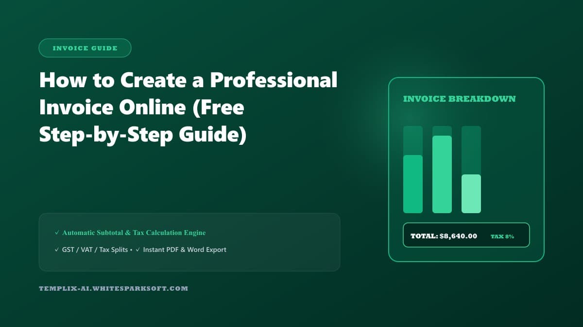 How to Create a Professional Invoice Online (Free Step-by-Step Guide) — illustration How to Create a Professional Invoice Online (Free Step-by-Step Guide) — illustration