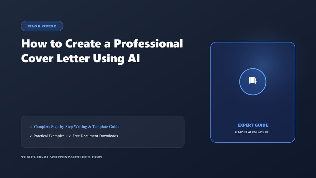 How to Create a Professional Cover Letter Using AI — Templix AI guide How to Create a Professional Cover Letter Using AI — Templix AI guide
