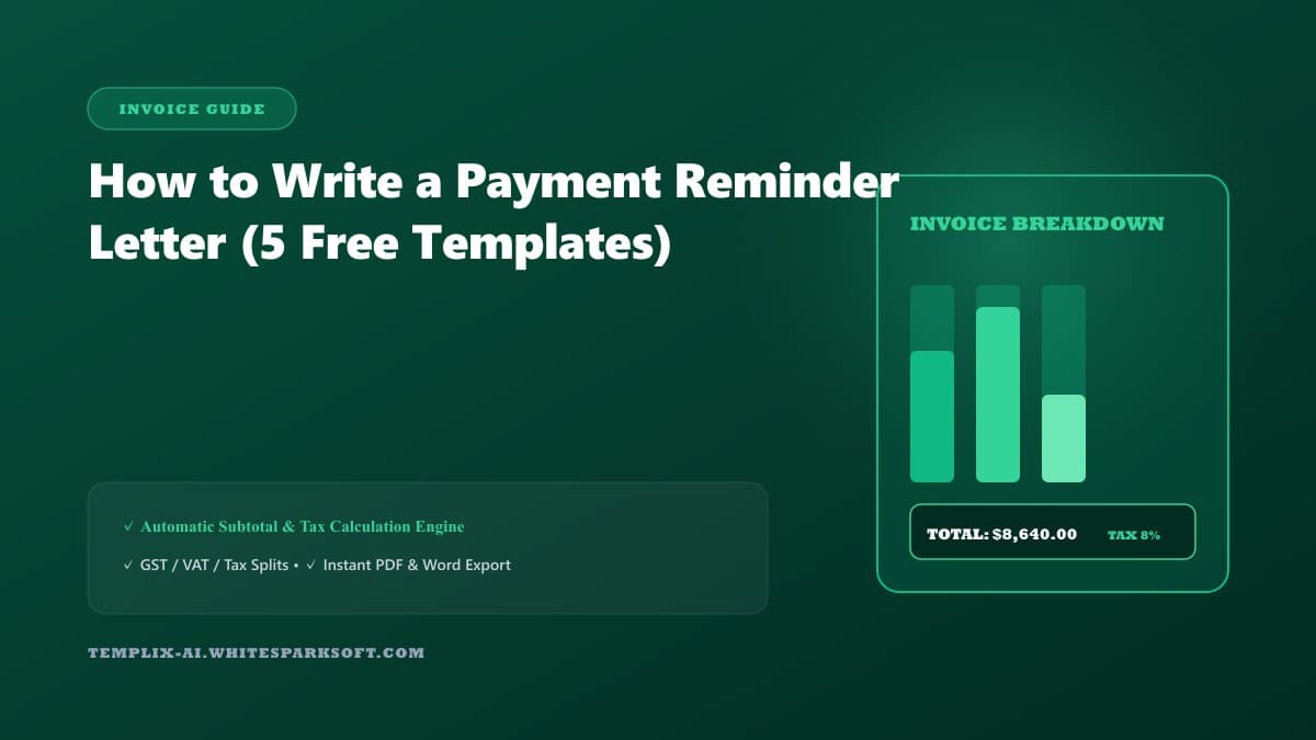 How to Write a Payment Reminder Letter (5 Free Templates) — Templix AI guide How to Write a Payment Reminder Letter (5 Free Templates) — Templix AI guide