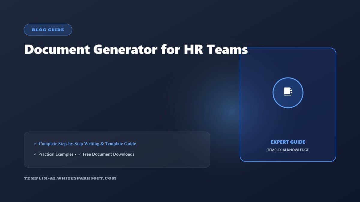 Document Generator for HR Teams — Templix AI guide Document Generator for HR Teams — Templix AI guide