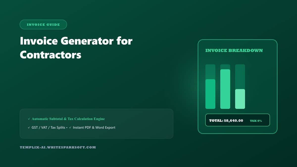 Invoice Generator for Contractors — Templix AI guide Invoice Generator for Contractors — Templix AI guide