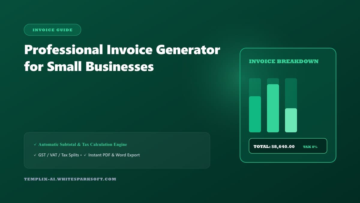 Professional Invoice Generator for Small Businesses — Templix AI guide Professional Invoice Generator for Small Businesses — Templix AI guide