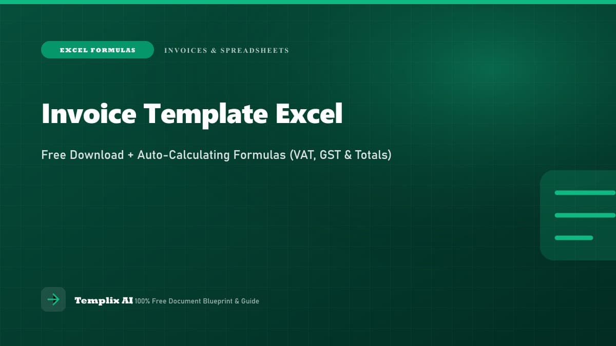 Invoice Template Excel: Free Download + Auto-Calculating Formulas — Templix AI guide Invoice Template Excel: Free Download + Auto-Calculating Formulas — Templix AI guide