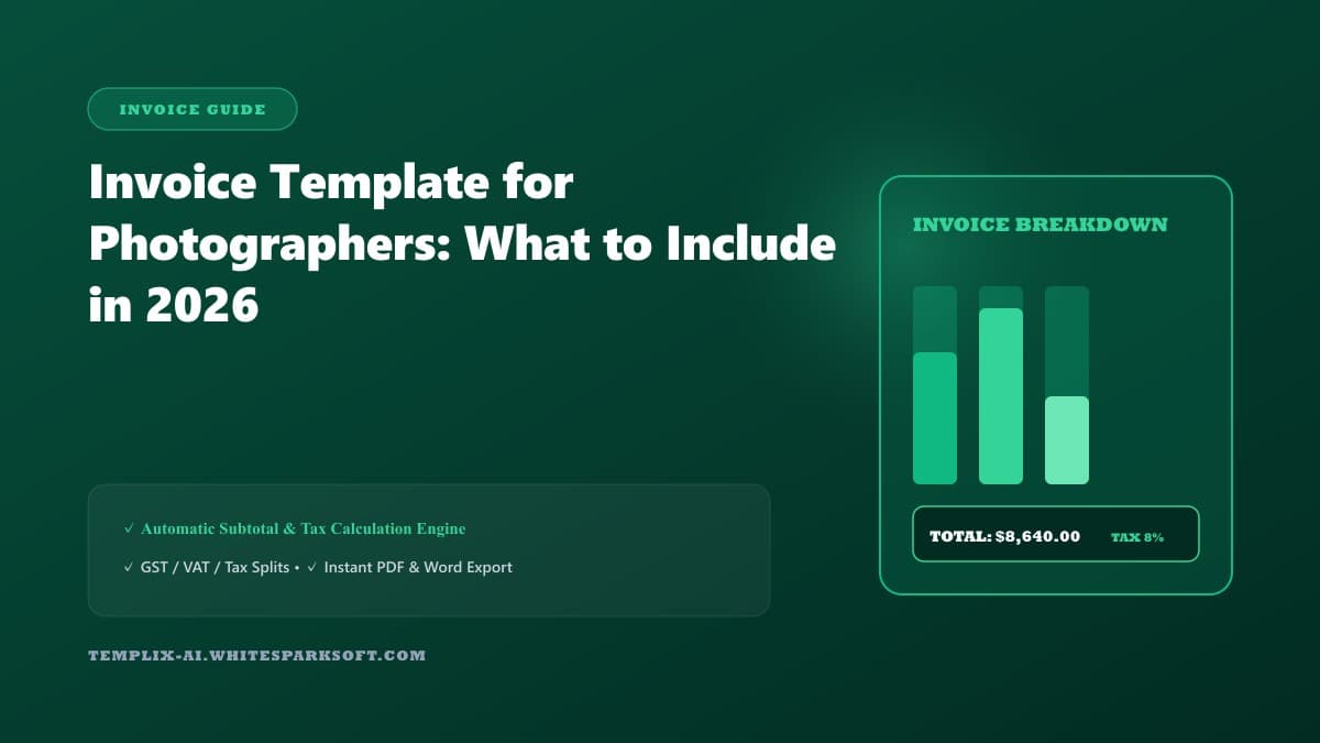 Invoice Template for Photographers: What to Include in 2026 — Templix AI guide Invoice Template for Photographers: What to Include in 2026 — Templix AI guide