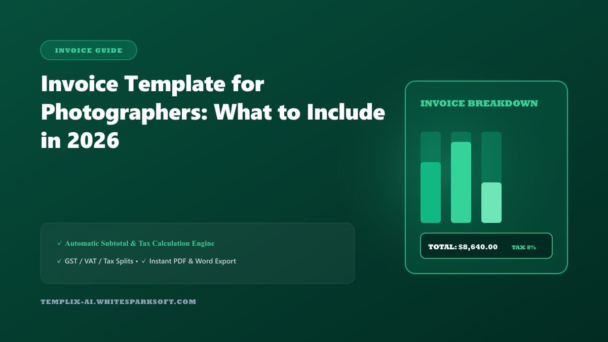 Invoice Template for Photographers: What to Include in 2026 — Templix AI guide Invoice Template for Photographers: What to Include in 2026 — Templix AI guide