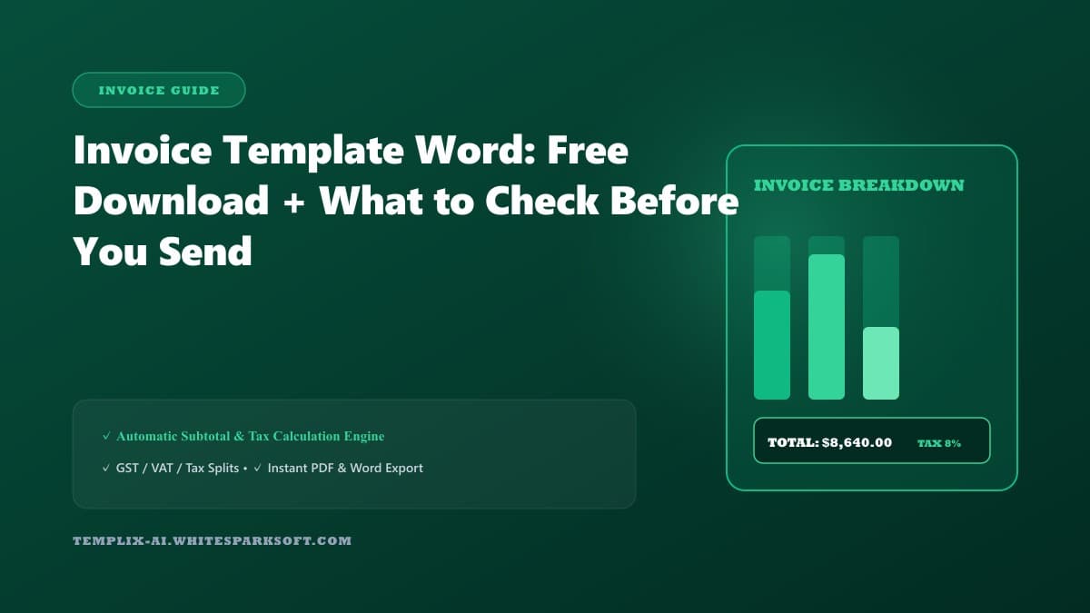 Invoice Template Word: Free Download + What to Check Before You Send — Templix AI guide Invoice Template Word: Free Download + What to Check Before You Send — Templix AI guide