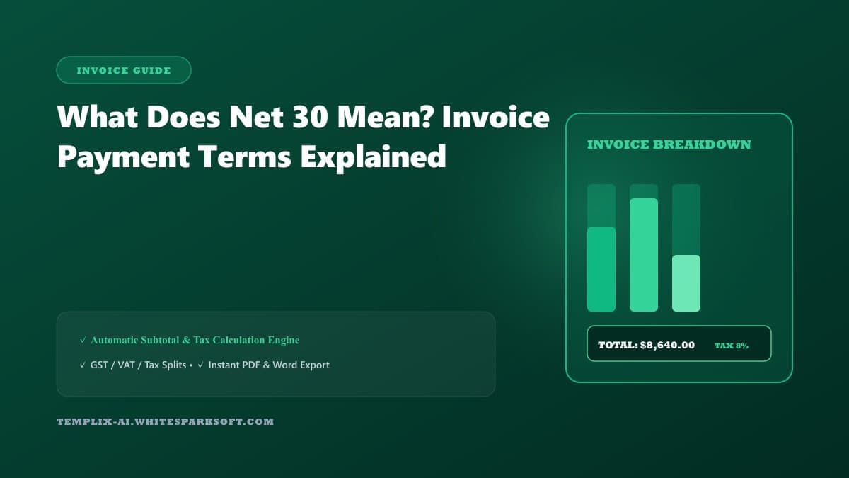 What Does Net 30 Mean? Invoice Payment Terms Explained — Templix AI guide What Does Net 30 Mean? Invoice Payment Terms Explained — Templix AI guide