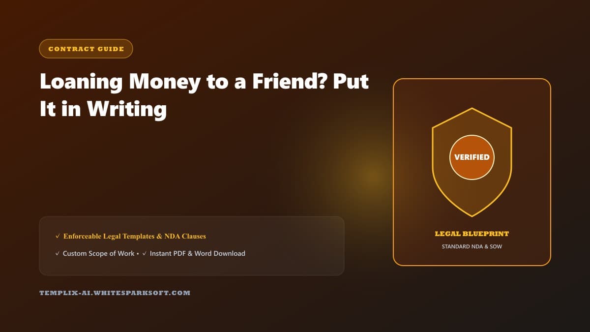 Loaning Money to a Friend? Put It in Writing — Templix AI guide Loaning Money to a Friend? Put It in Writing — Templix AI guide