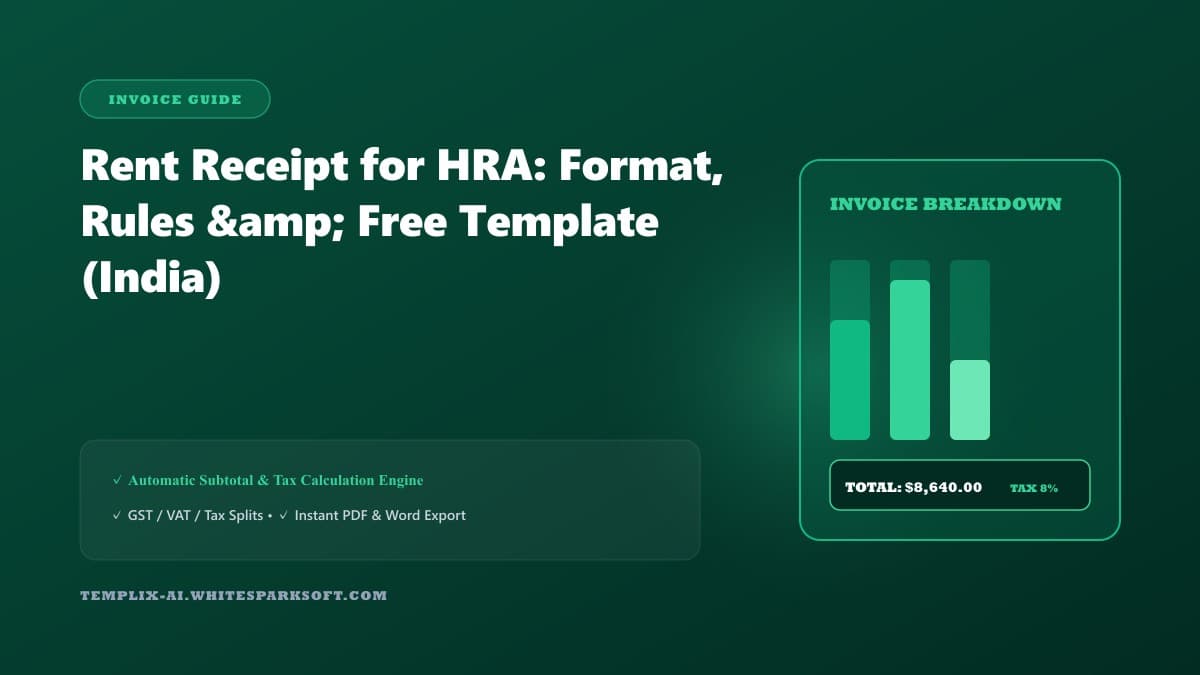 Rent Receipt for HRA: Format, Rules & Free Template (India) — Templix AI guide Rent Receipt for HRA: Format, Rules & Free Template (India) — Templix AI guide