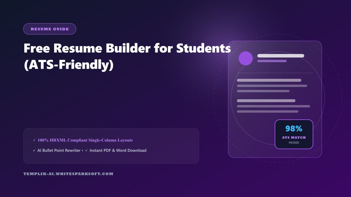 Free Resume Builder for Students (ATS-Friendly) — Templix AI guide Free Resume Builder for Students (ATS-Friendly) — Templix AI guide