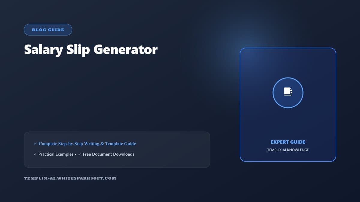 Salary Slip Generator — Templix AI guide Salary Slip Generator — Templix AI guide