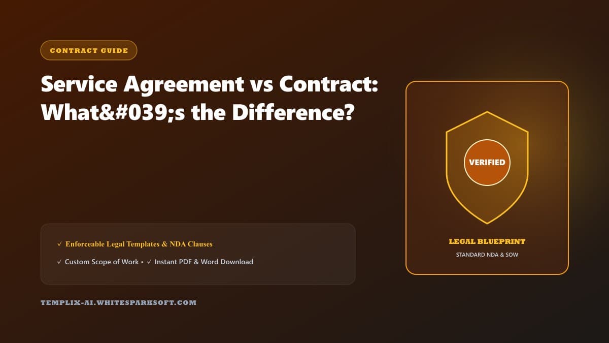 Service Agreement vs Contract: What's the Difference? — Templix AI guide Service Agreement vs Contract: What's the Difference? — Templix AI guide