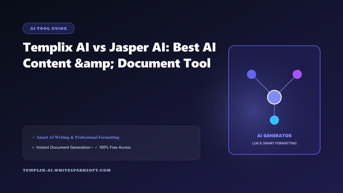 Templix AI vs Jasper AI: Best AI Content & Document Tool