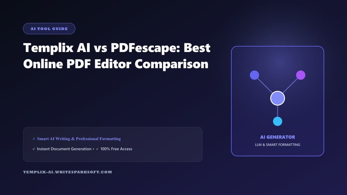 Templix AI vs PDFescape: Best Online PDF Editor Comparison