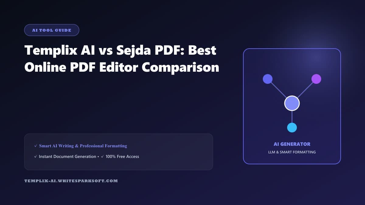 Templix AI vs Sejda PDF: Best Online PDF Editor Comparison