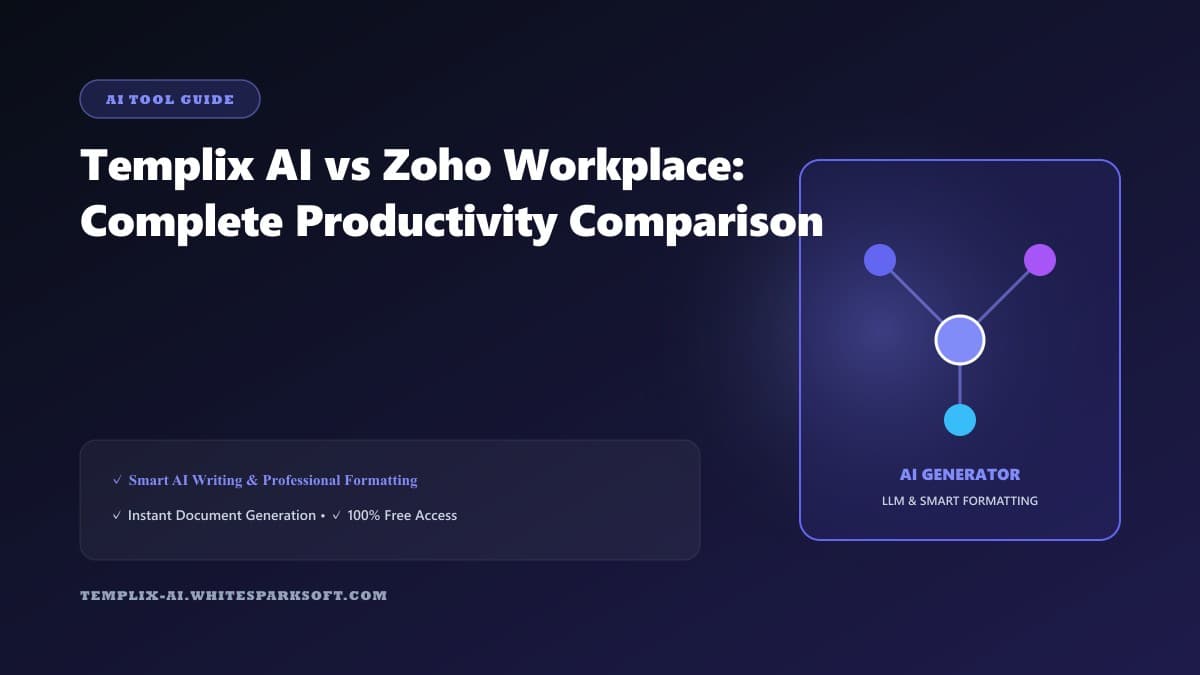 Templix AI vs Zoho Workplace: Complete Productivity Comparison