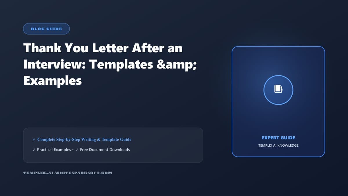 Thank You Letter After an Interview: Templates & Examples — Templix AI guide Thank You Letter After an Interview: Templates & Examples — Templix AI guide