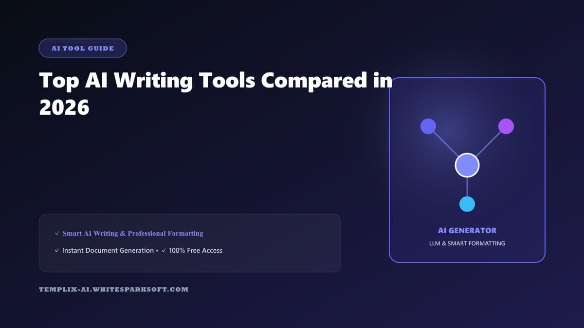 Top AI Writing Tools Compared in 2026 — Templix AI guide Top AI Writing Tools Compared in 2026 — Templix AI guide