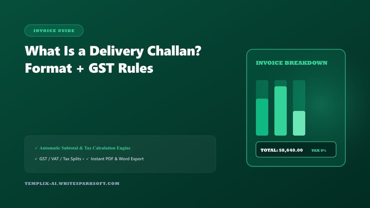 What Is a Delivery Challan? Format + GST Rules — Templix AI guide What Is a Delivery Challan? Format + GST Rules — Templix AI guide