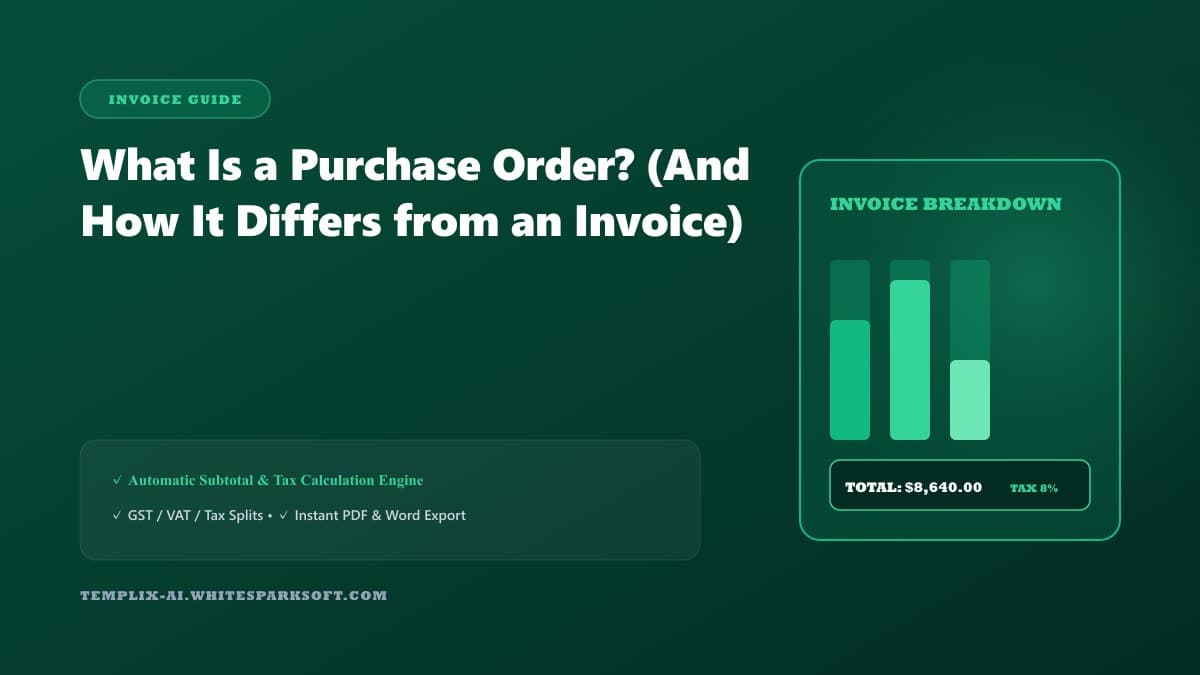 What Is a Purchase Order? (And How It Differs from an Invoice) — Templix AI guide What Is a Purchase Order? (And How It Differs from an Invoice) — Templix AI guide